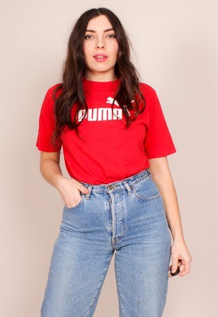 VINTAGE 90S RED PUMA T-SHIRT