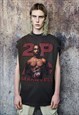 Tupac print sleeveless t-shirt rapper tank top surfer vest