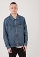 STUSSY DENIM BOMBER JACKET IN BLUE 