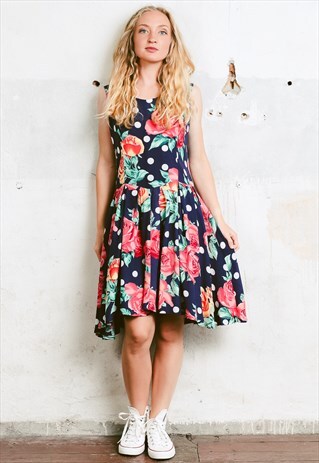 VINTAGE 90S FLORAL MIDI DRESS