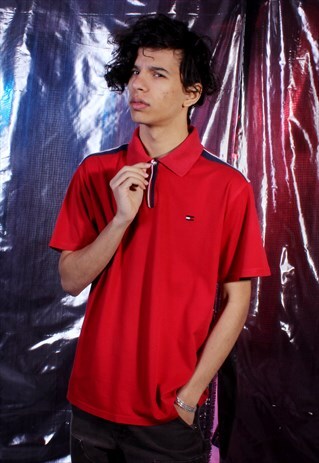 VINTAGE TOMMY HILFIGER RED POLO SHIRT