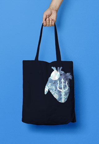 MERMAID HEART NAVY TOTE BAG