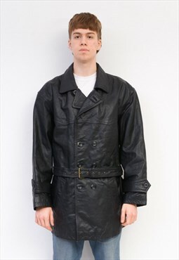 TOMOHOWK Vintage XL Mens UK 44 US Real Leather Jacket Trench