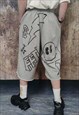 JASON & FREDDY PRINT SPORT SHORTS HORROR FILM EMOJI OVERALLS