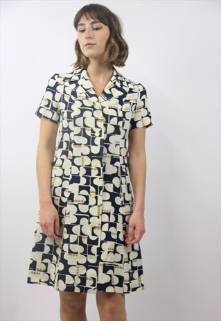 VINTAGE 80S PATTERNED MIDI DRESS