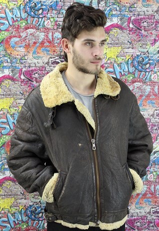 VINTAGE AVIATOR/FLYING JACKET. SHEARLING SHEEP SKIN. UNISEX.