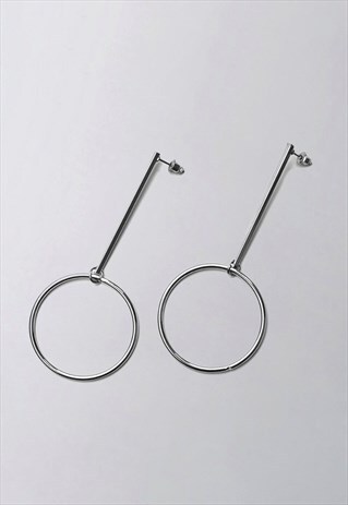 DROP METAL CIRCLE EARRINGS