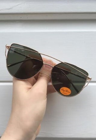 WOMENS FESTIVAL BOHO GOLD GEO FRAME GREY LENSE SUNGLASSES