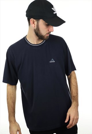 VINTAGE ADIDAS T SHIRT NAVY
