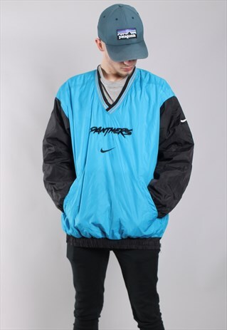 VINTAGE CAROLINA PANTERS REVERSIBLE WINDBREAKER SWEATSHIRT