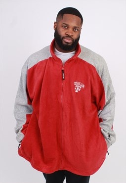 Men's Vintage Starter Red Grey Fleece Jacket