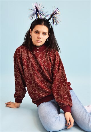80'S RETRO SHIMMER SLOUCHY KNIT CHRISTMAS JUMPER