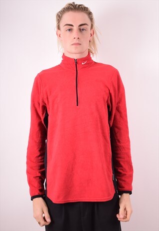 NIKE MENS VINTAGE FLEECE JUMPER MEDIUM RED 90S