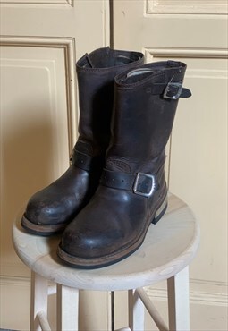 Vintage 90s Biker Boots in Brown size UK 3.5