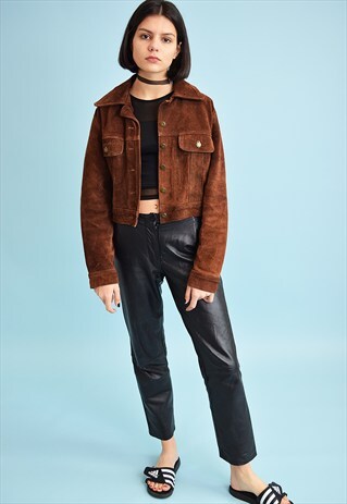 VINTAGE 90'S GENUINE SUEDE BROWN BOHO NEUTRAL JACKET