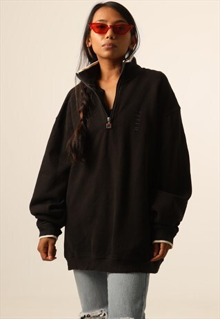 VINTAGE FILA EMBROIDERED LOGO 1/4 ZIP SWEATSHIRT