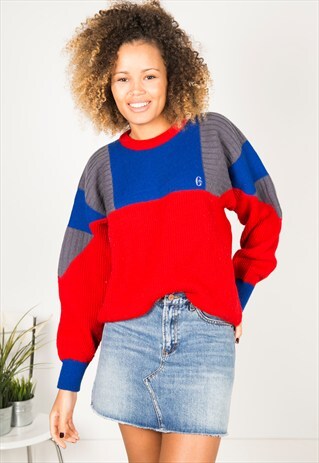 VINTAGE 80S CASUAL KNIT JUMPER / R0570