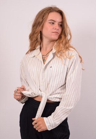 VINTAGE TOMMY HILFIGER SHIRT STRIPES WHITE