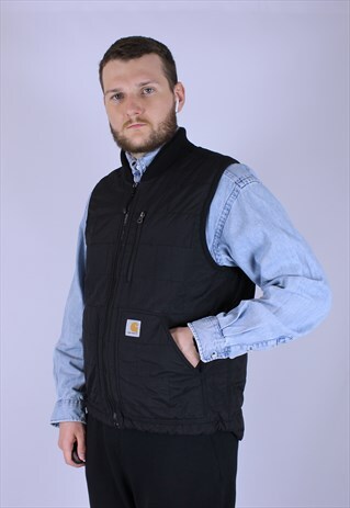 VINTAGE CARHARTT GILET JILET RARE LOGO