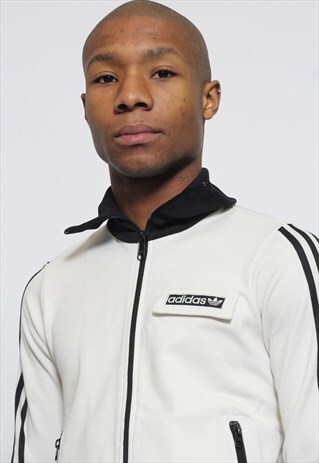 VINTAGE ADIDAS ORIGINALS WHITE TRACK JACKET