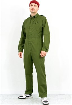 Coveralls in green jumpsuit men flight suit