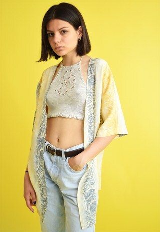 90'S RETRO FESTIVAL ABSTRACT CUSTOMIZED KIMONO JACKET TOP