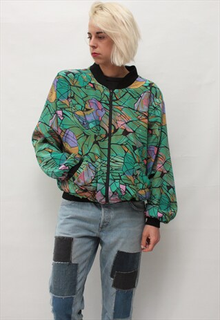 VINTAGE 90' CLASSIC TURQUOISE UNISEX BOMBER JACKET