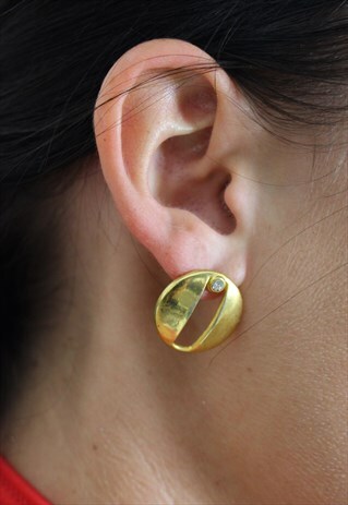 1980'S GOLD CUT OUT CIRCLE STUDS