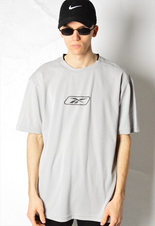 VINTAGE 90S GREY REEBOK SPORTS T-SHIRT