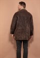 VINTAGE 90'S MEN SHEARLING COAT IN BROWN