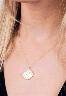 Women's 30" Saint Christopher Pendant Necklace - Gold