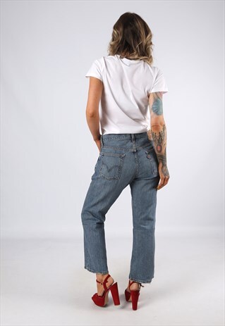 KICK FLARE LEVIS REWORKED JEANS FLARED UK 12 (G31H)