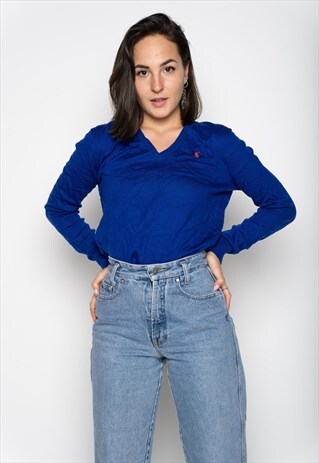 ELECTRICBLUE RALPH LAUREN KNIT JUMPER L