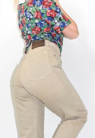 BEIGE 90'S CALVIN KLEIN HIGH WAIST MOM JEANS