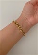 GOLD THICK CURB CHAIN BRACELET