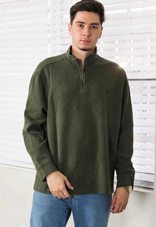VINTAGE RALPH LAUREN 1/4 ZIP FRONT JUMPER LOGO 90S XL 22.2