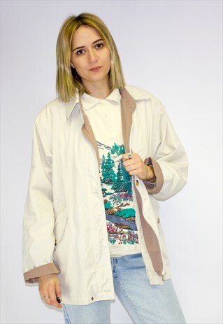 VINTAGE 90'S BEIGE PARKA JACKET