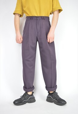 Vintage purple classic straight suit trousers