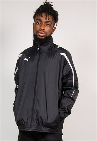 VINTAGE 90'S BLACK CAGOULE PUMA COAT JACKET