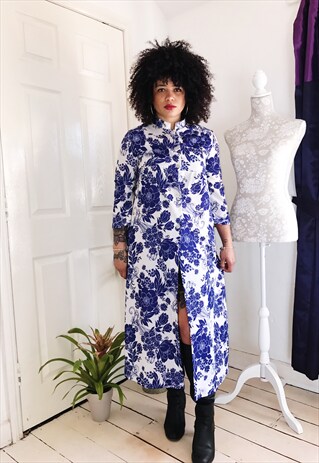 BLUE AND WHITE VINTAGE DRESS
