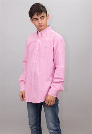 RED AND WHITE CHECKERED RALPH LAUREN SHIRT
