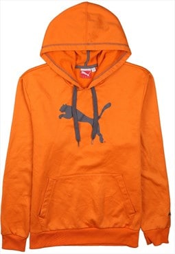 Vintage 90's Puma Hoodie Pullover Spellout Orange Large