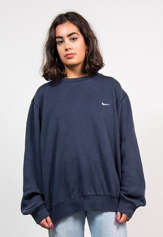 VINTAGE 90'S DARK BLUE NIKE SWEATSHIRT JUMPER