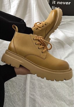 Preppy boots tractor sole shoes hipster trainers yellow