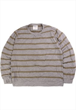 Old NAvy  Striped Crewneck Sweatshirt Large Grey