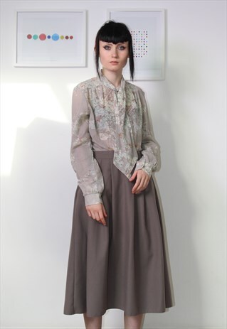 SOFT 80S BEIGE MIDI SKIRT
