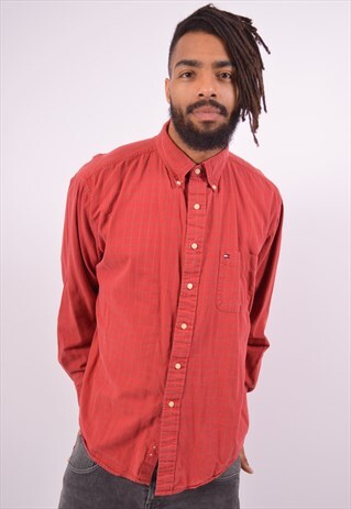 VINTAGE TOMMY HILFIGER SHIRT CHECK MAROON