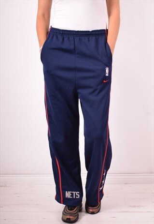 NIKE WOMENS VINTAGE NBA TRACKSUIT TROUSERS XL BLUE 90S