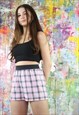 SHORTS & CROP TOP CO-ORDINATES IN PINK CHECK