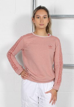 Vintage Adidas Sweatshirt in Pink w Spell Out Logo Size 8